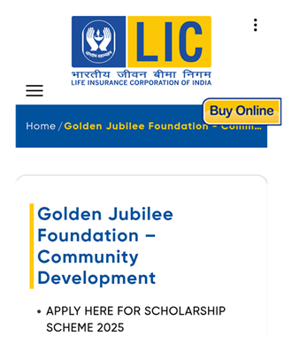 LIC Golden Jubilee Scholarship